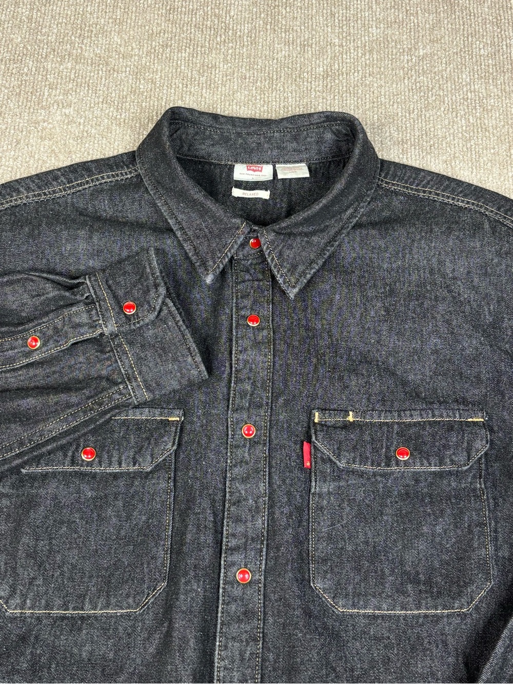 Levi's Lunar New Year Oversized Western Denim Shirt Mens Large Relaxed Fit
